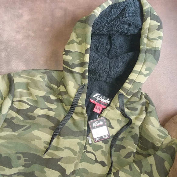 Nwt espada mens sherpa lined hoodie camo 3xl - Picture 2 of 3